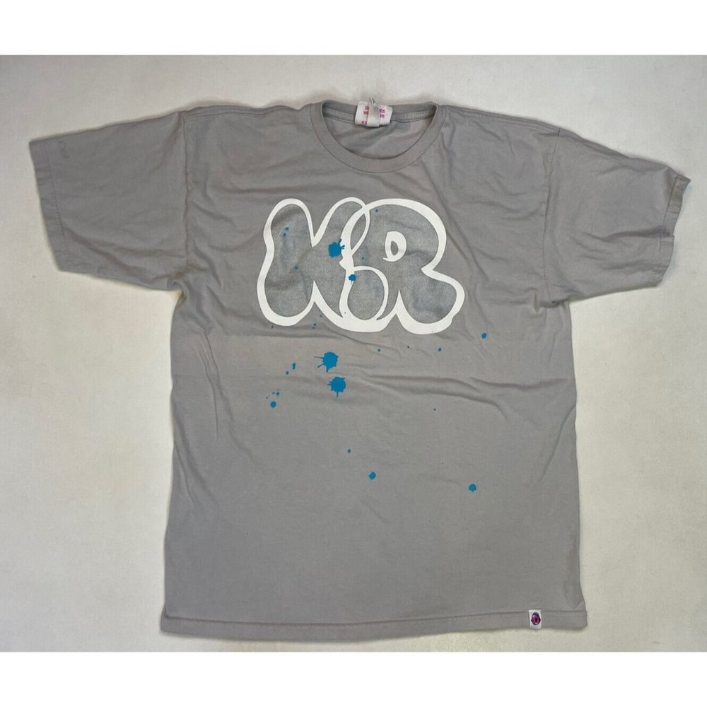 VINTAGE Kidrobot Graphic T-shirt Men Adult Large Gray Short Sleeve